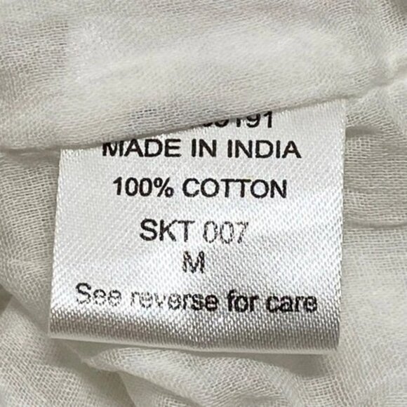 Tokyo Denim Bank Midi Skirt Women's Medium Beige Gold Lined Layered Boho Western - Picture 9 of 10